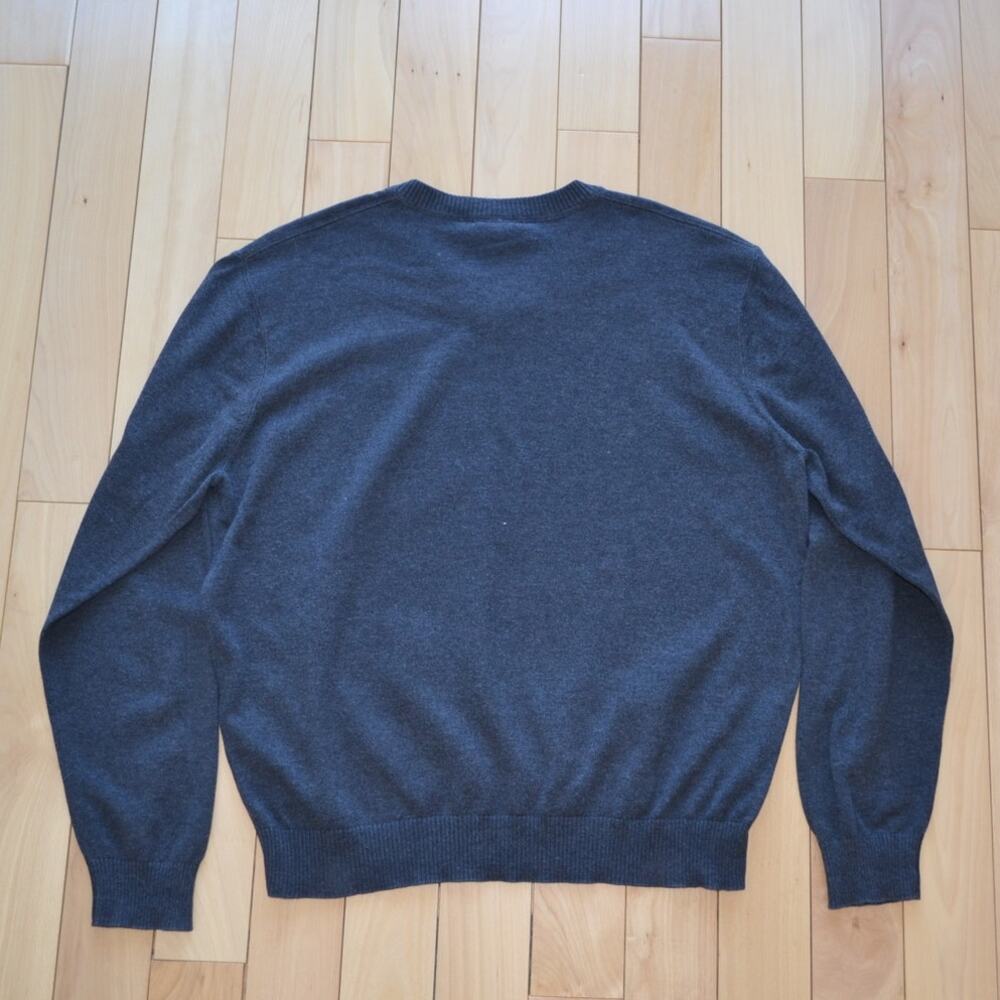 Lacoste V Neck Wool Sweater Gray Size Large - Picture 5 of 5